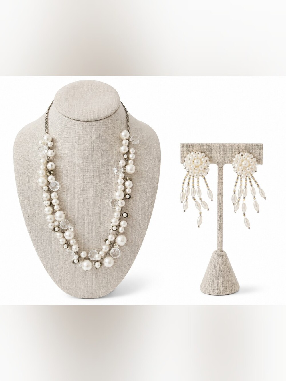 Chloe + Isabel Designer Pearl Crystal Statement Necklace Set